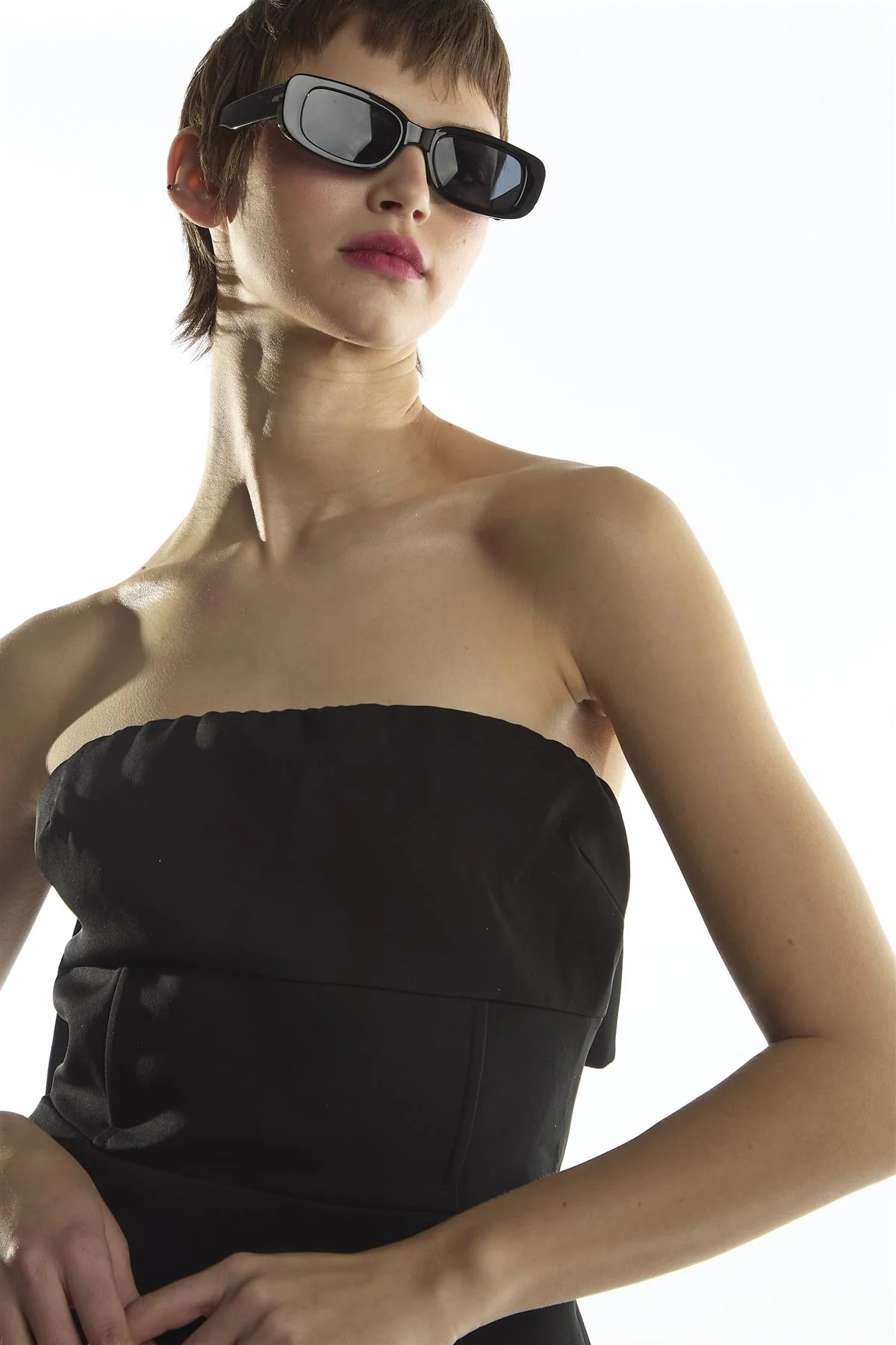 Black Bandeau Bow Mini-Dress - Image 4