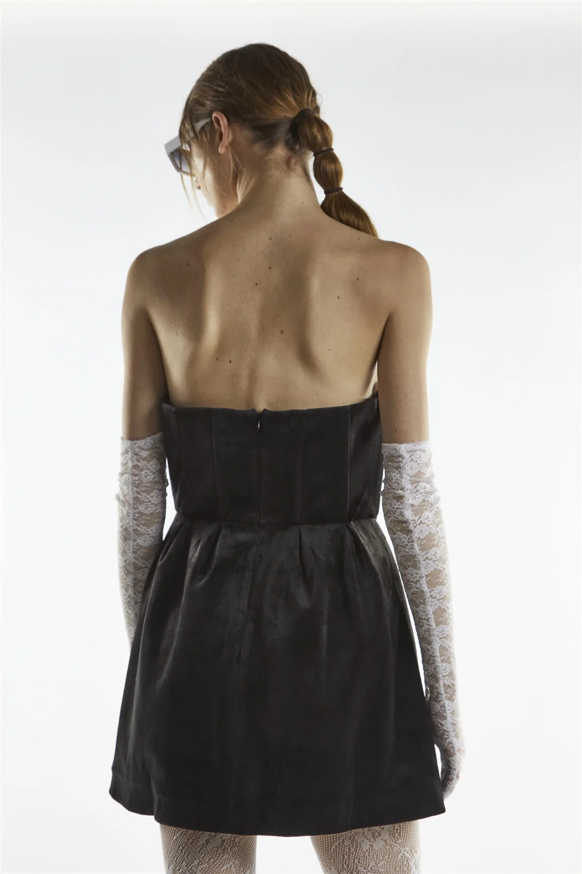 Black Bandeau Sweetheart Mini-Dress - Image 2