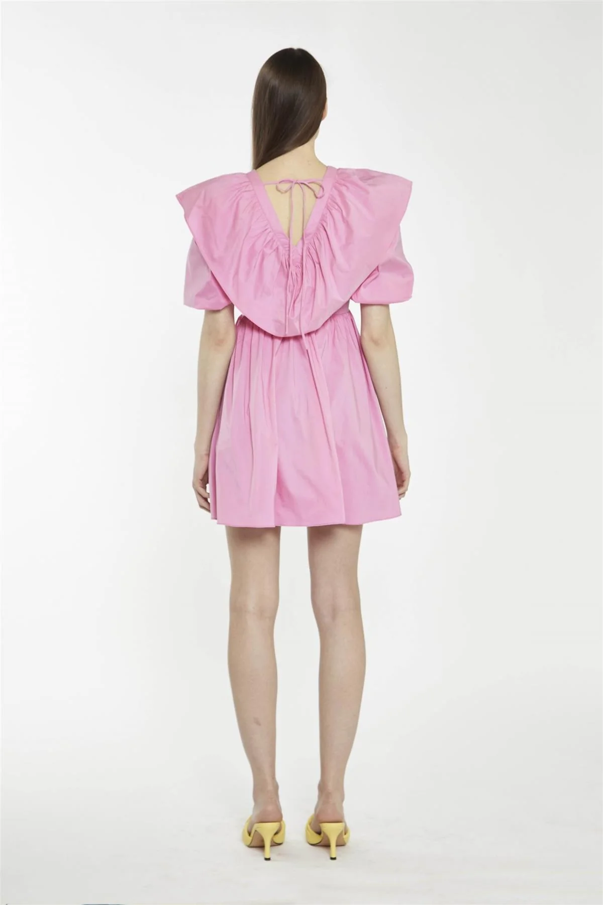Bubblegum Pink Puff Sleeve Mini Dress - Image 2