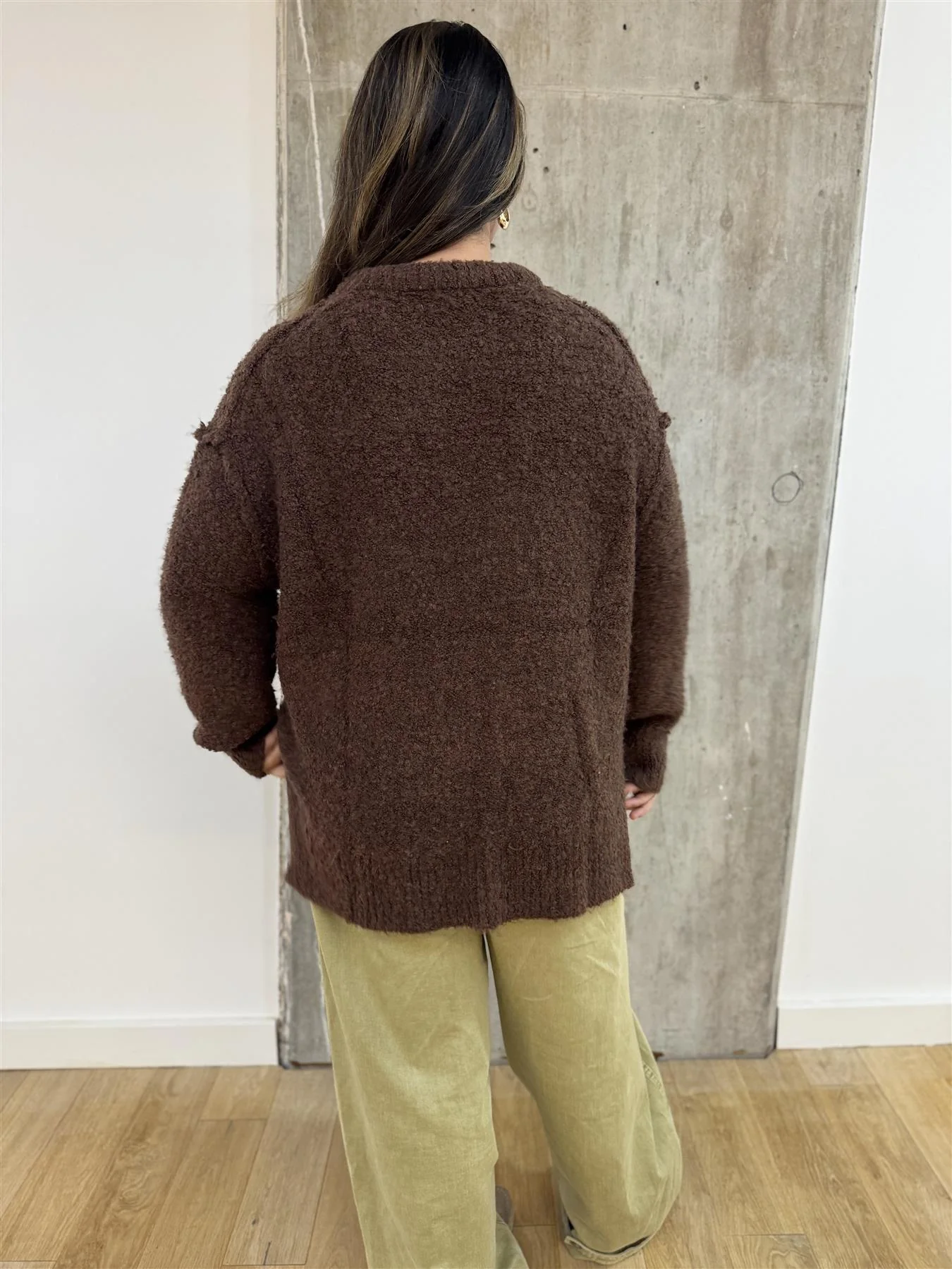 Chocolate Brown Oversized-Jumper - Image 5
