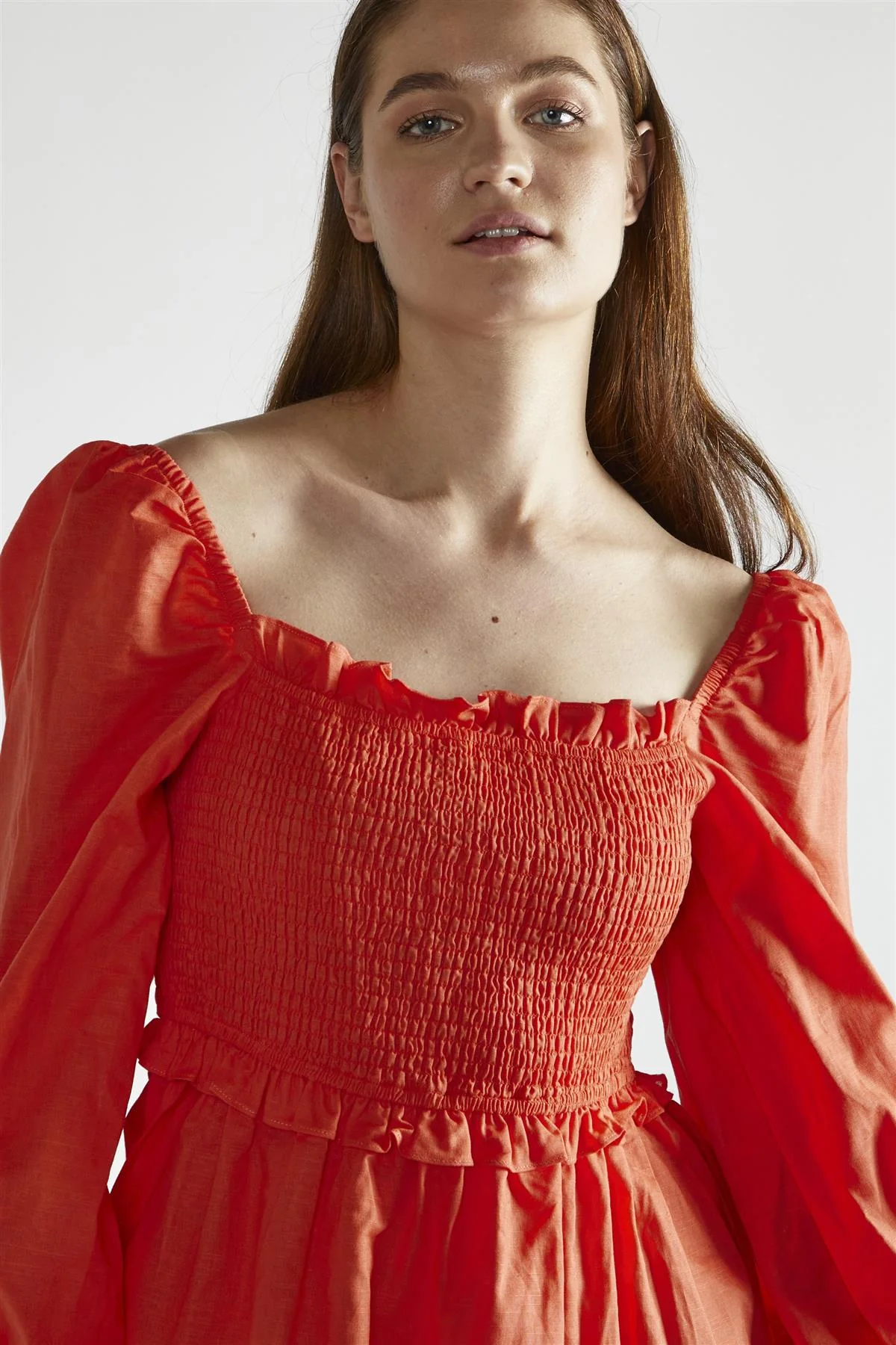 Coral Square-Neck Mini-Dress - Image 4