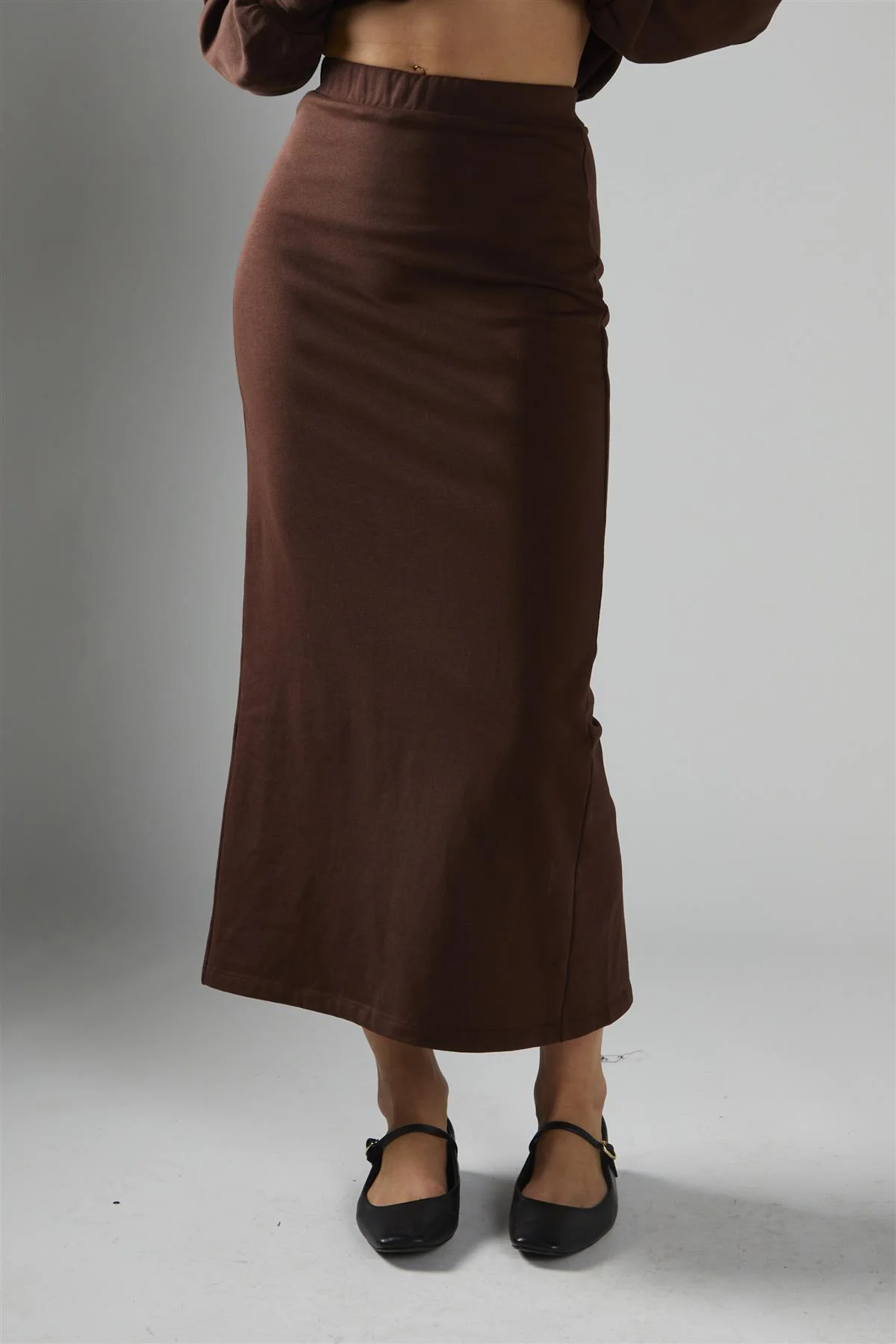 Deep-Brown High-Waisted Maxi-Skirt - Image 3