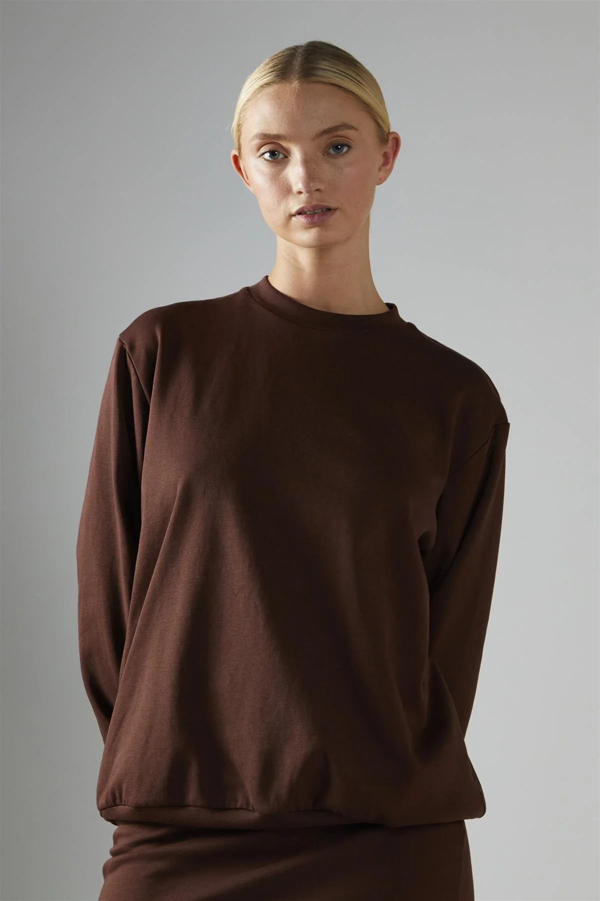 Deep-Brown Pullover Long Sleeve-Top - Image 3