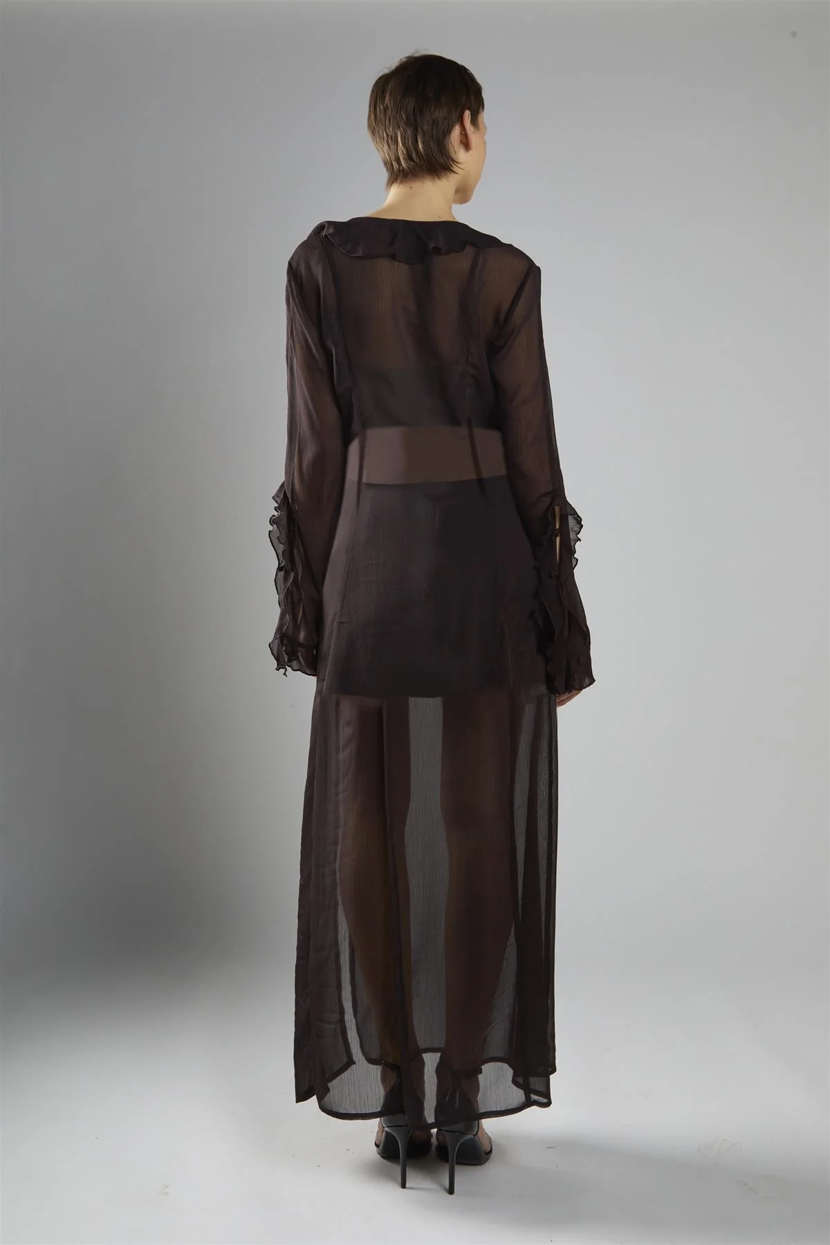 Deep Brown Shift Maxi Dress - Image 2