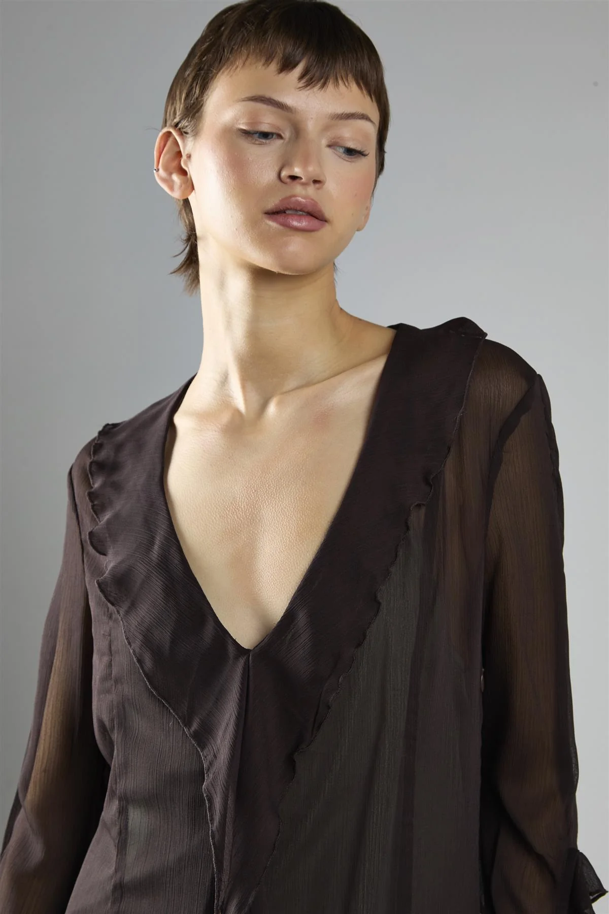 Deep Brown Shift Maxi Dress - Image 3