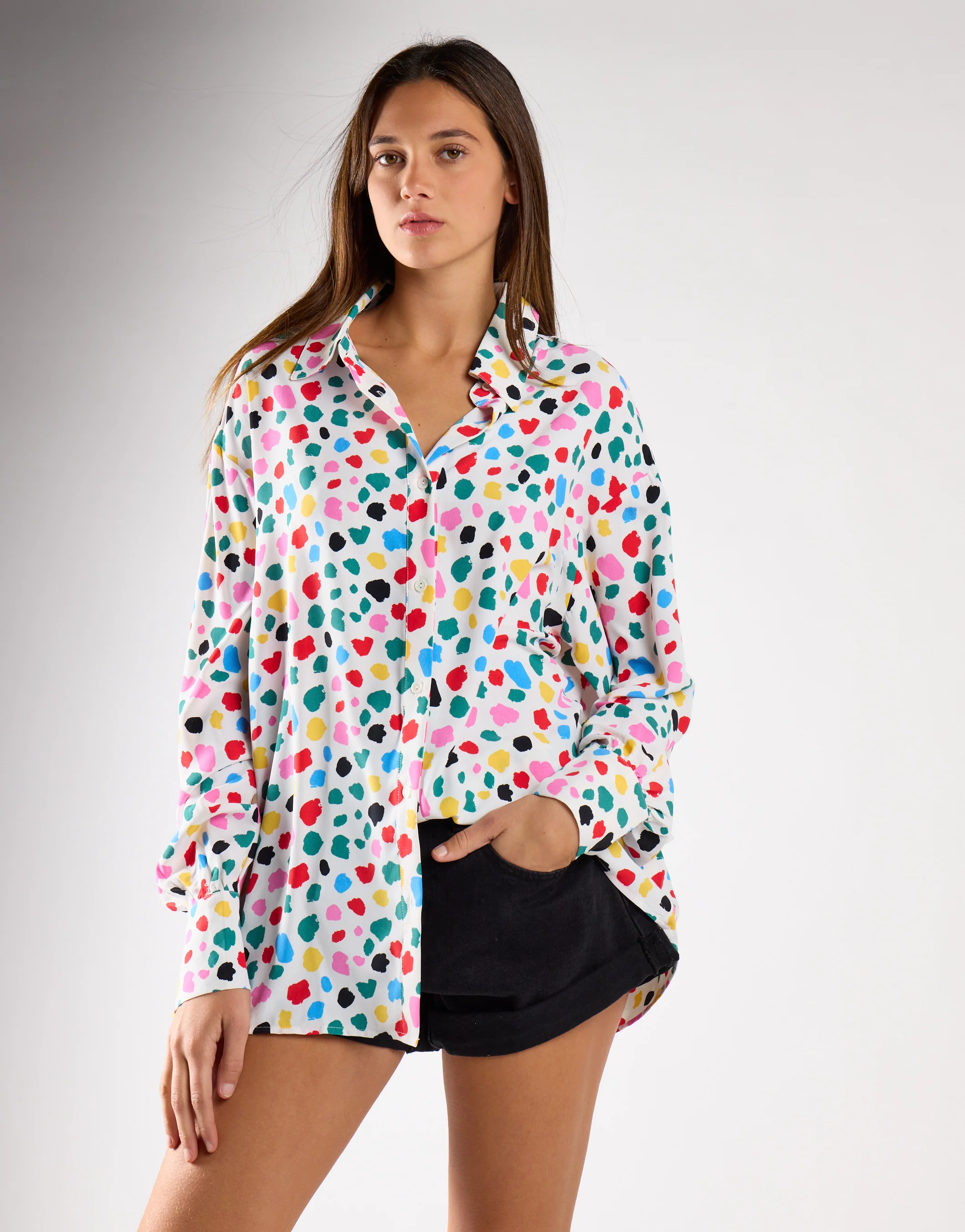 Abstract Spot Long Sleeve Shirt - Image 3