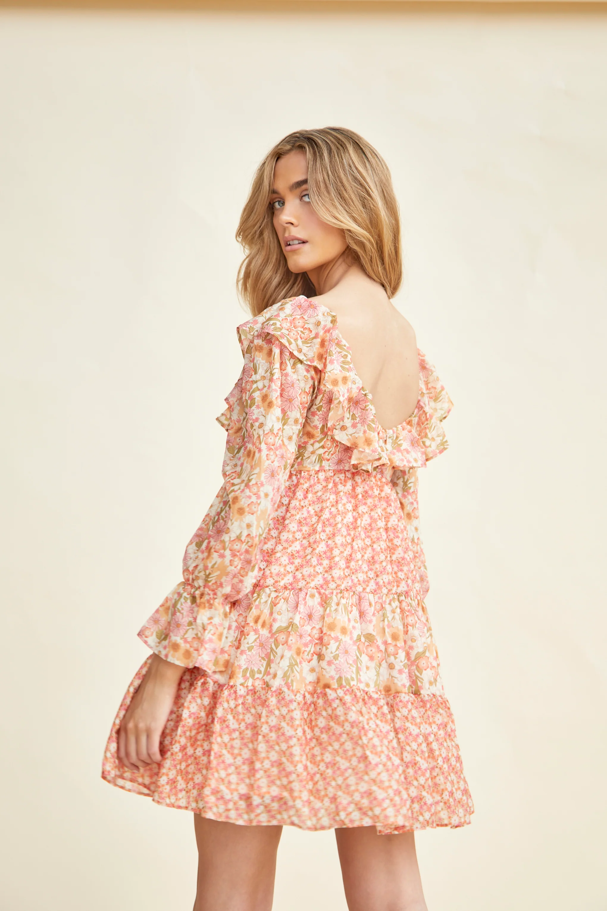 Glamorous Tiered Ruffle Empire-line Babydoll Mini Dress - Image 2