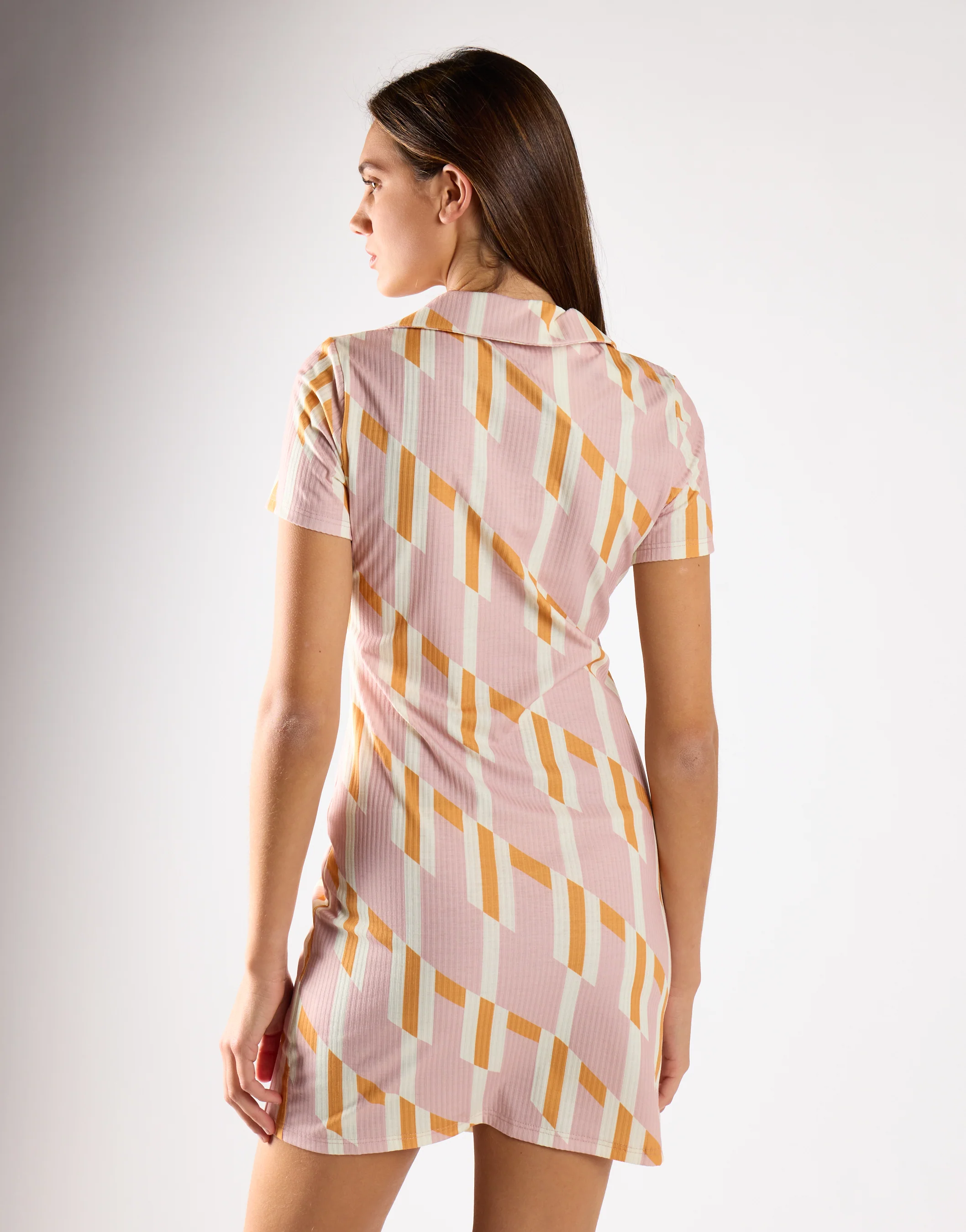 Glamorous Retro Geo Button Front Mini Dress - Image 2