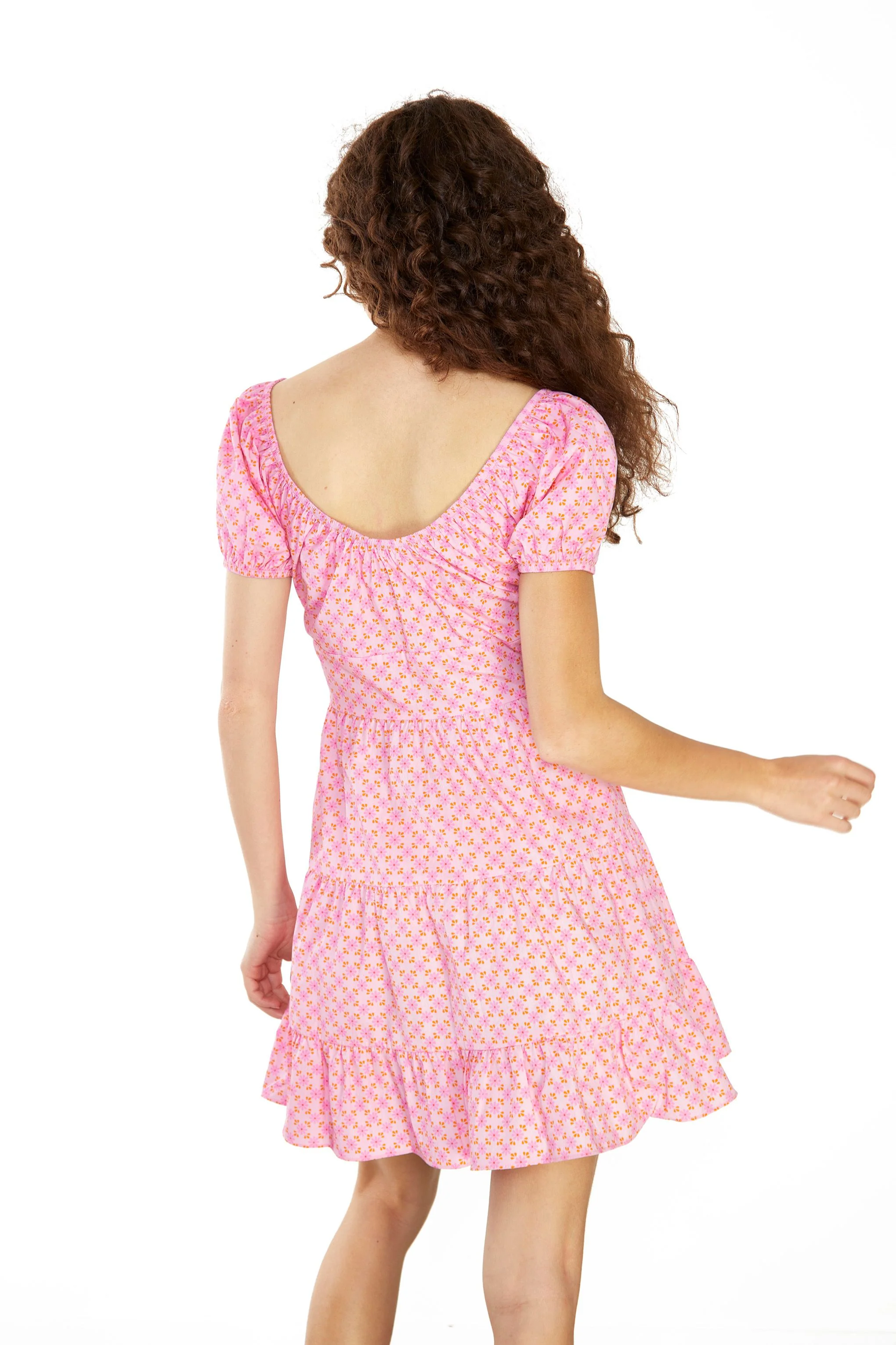 Glamorous Sixties Geo Ditsy Milkmaid Mini Dress - Image 2