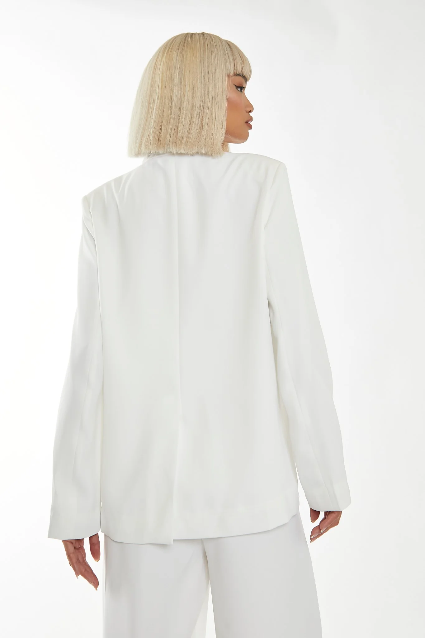 White Boxy Oversized Blazer - Image 2