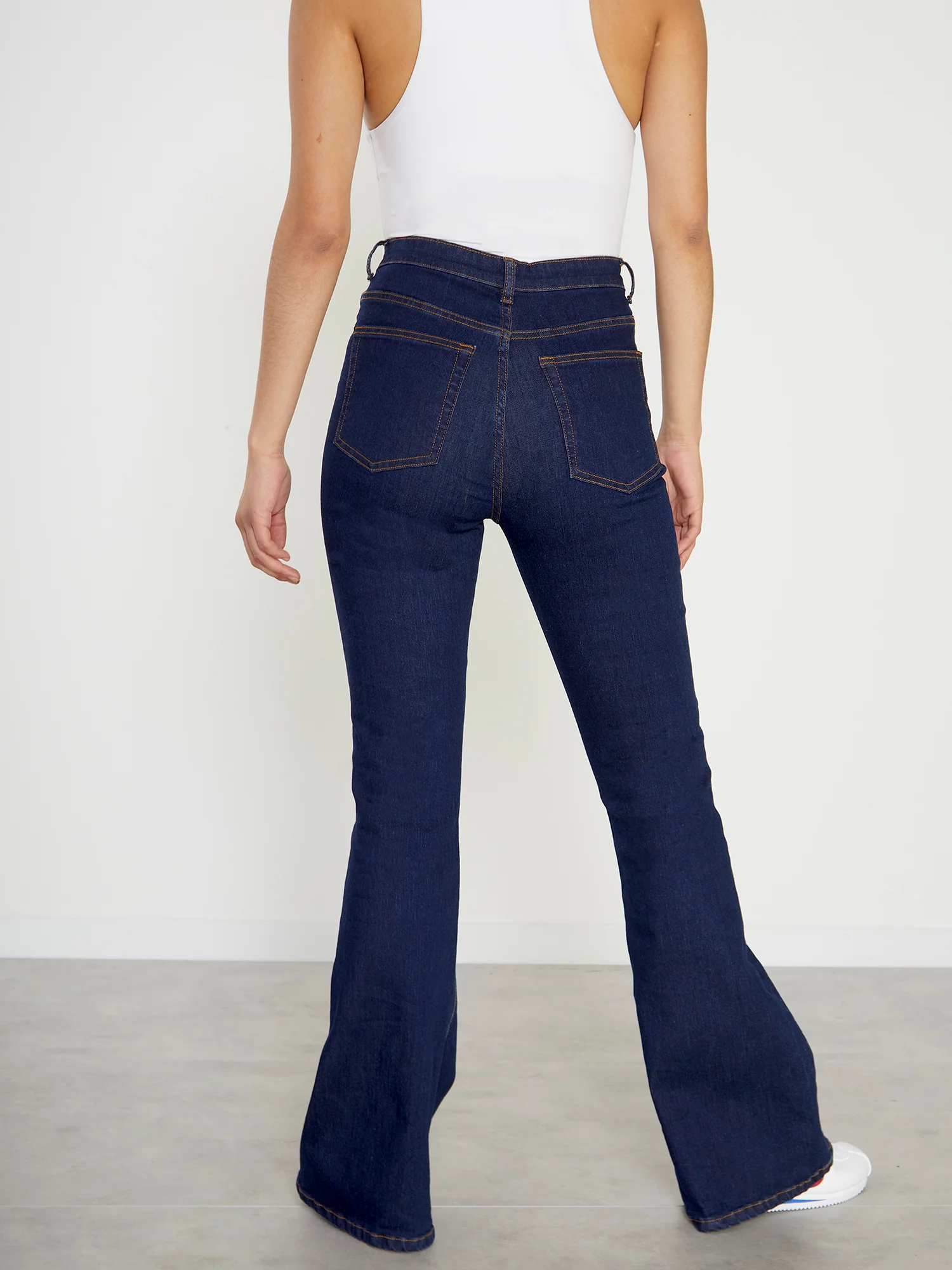 Glamorous Dark Blue High Waisted Flared Jeans - Image 2