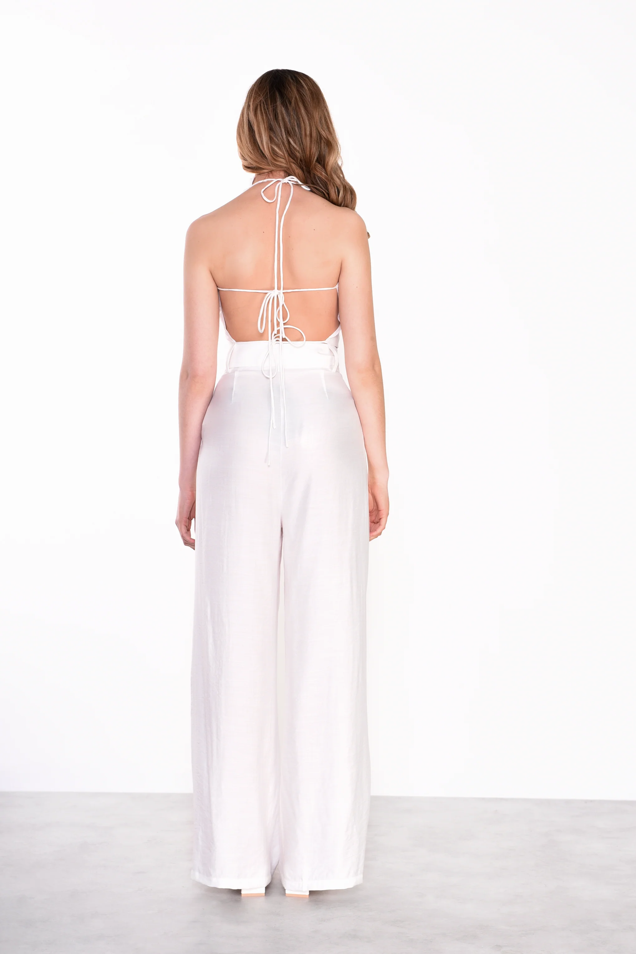 Glamorous White Cross Over Open Back Top - Image 3