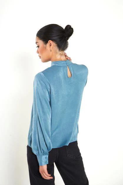 Glamorous Teal Long Sleeve Blouse - Image 2