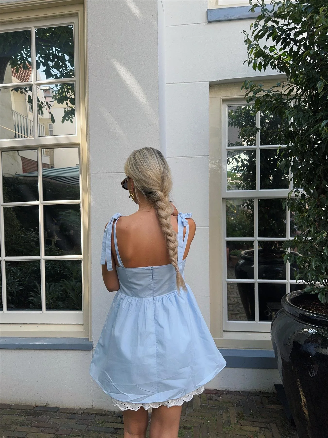 Light Blue Skater Mini-Dress - Image 2