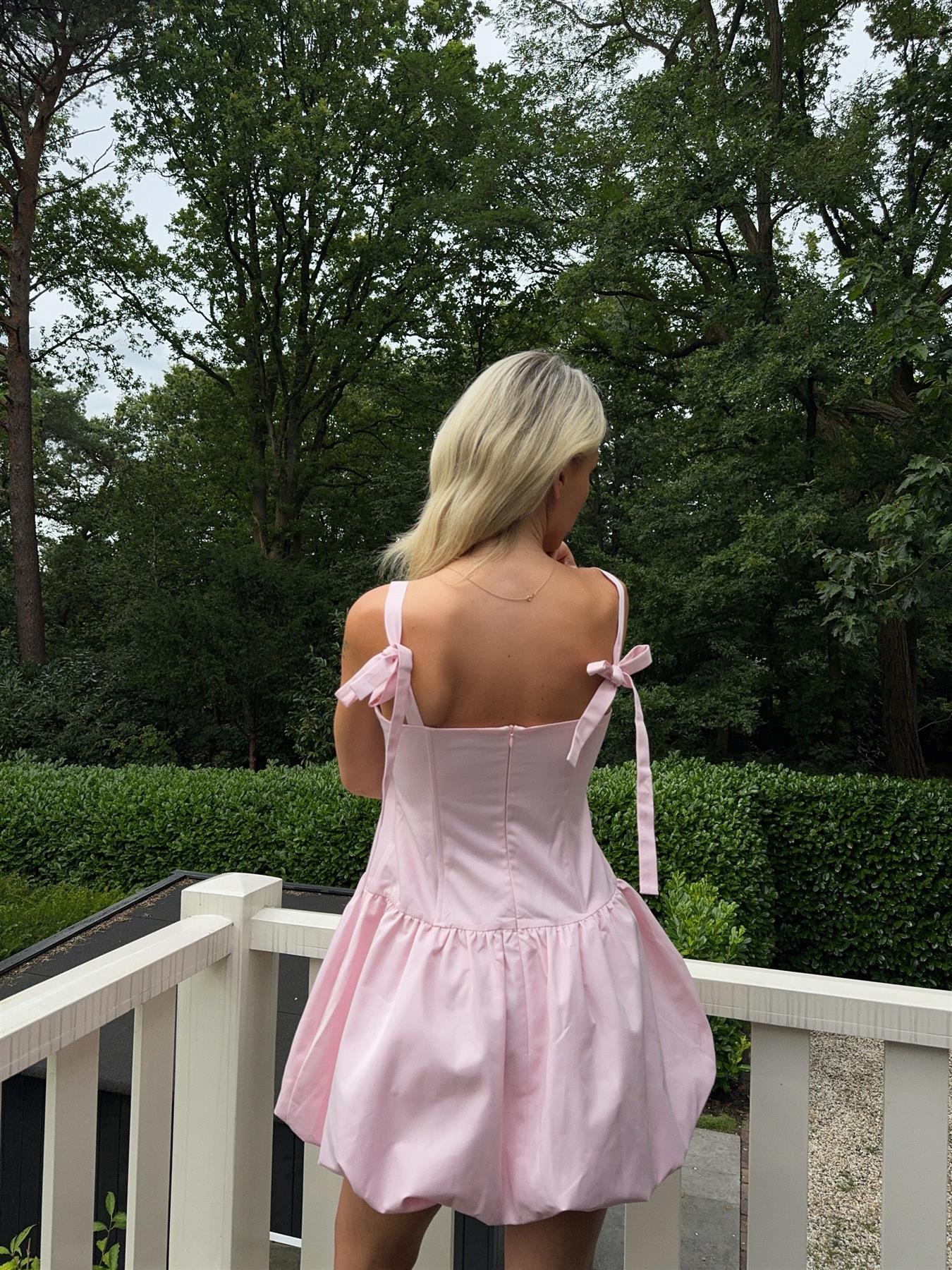 Light Pink Balloon Skirt Mini-Dress - Image 2