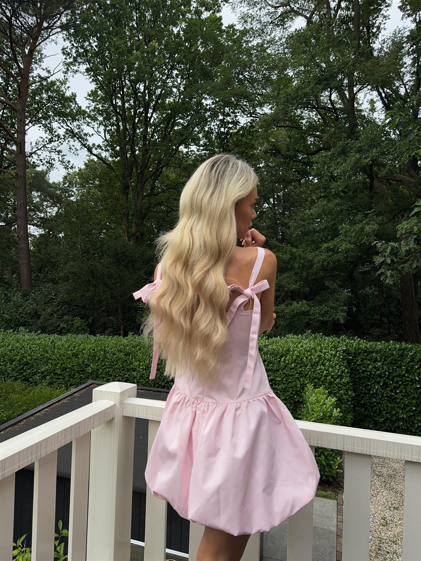 Light Pink Balloon Skirt Mini-Dress - Image 3
