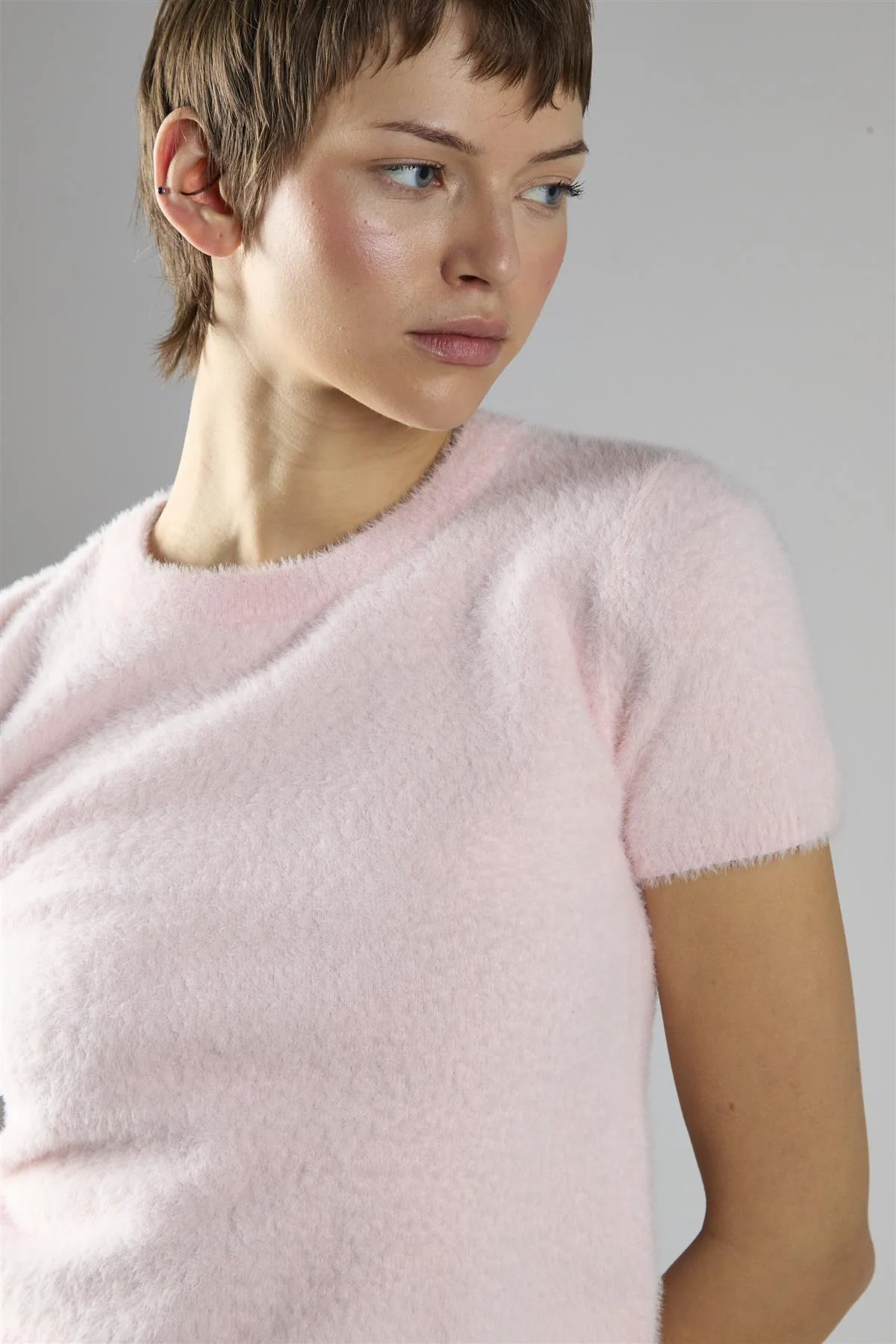 Light-Pink Short-Sleeve Crop-Jumper - Image 4