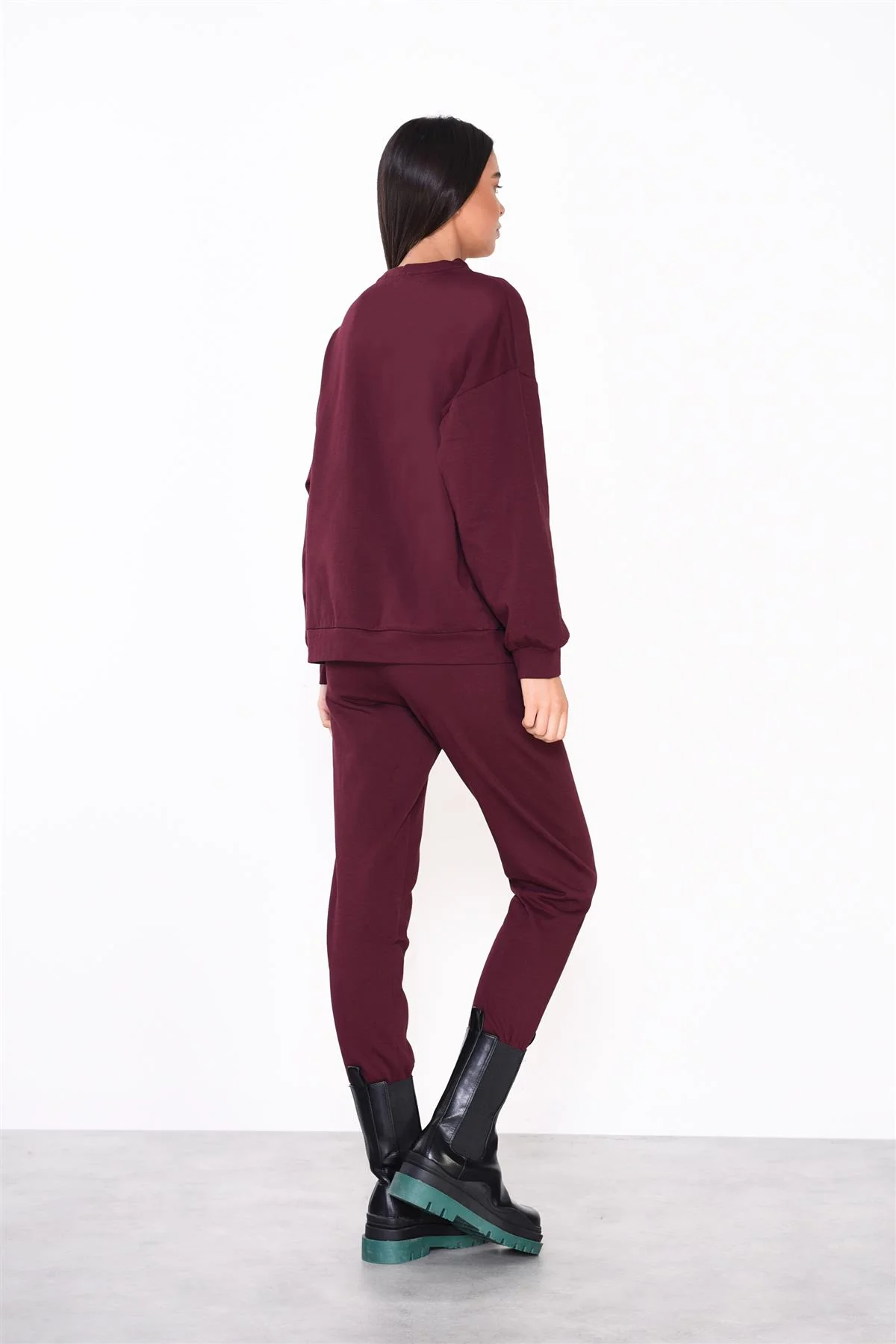 Maroon Relaxed-Fit Long-Sleeve-Top - Image 2