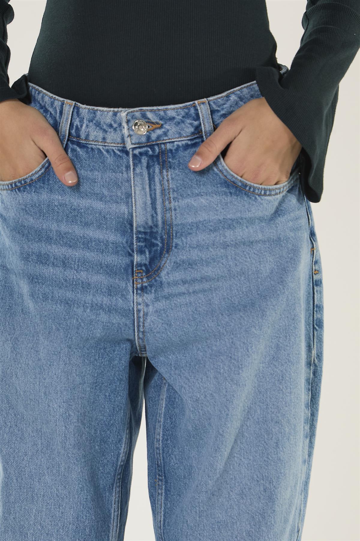 Mid Blue High Rise Straight-Leg Denim Jeans - Image 2