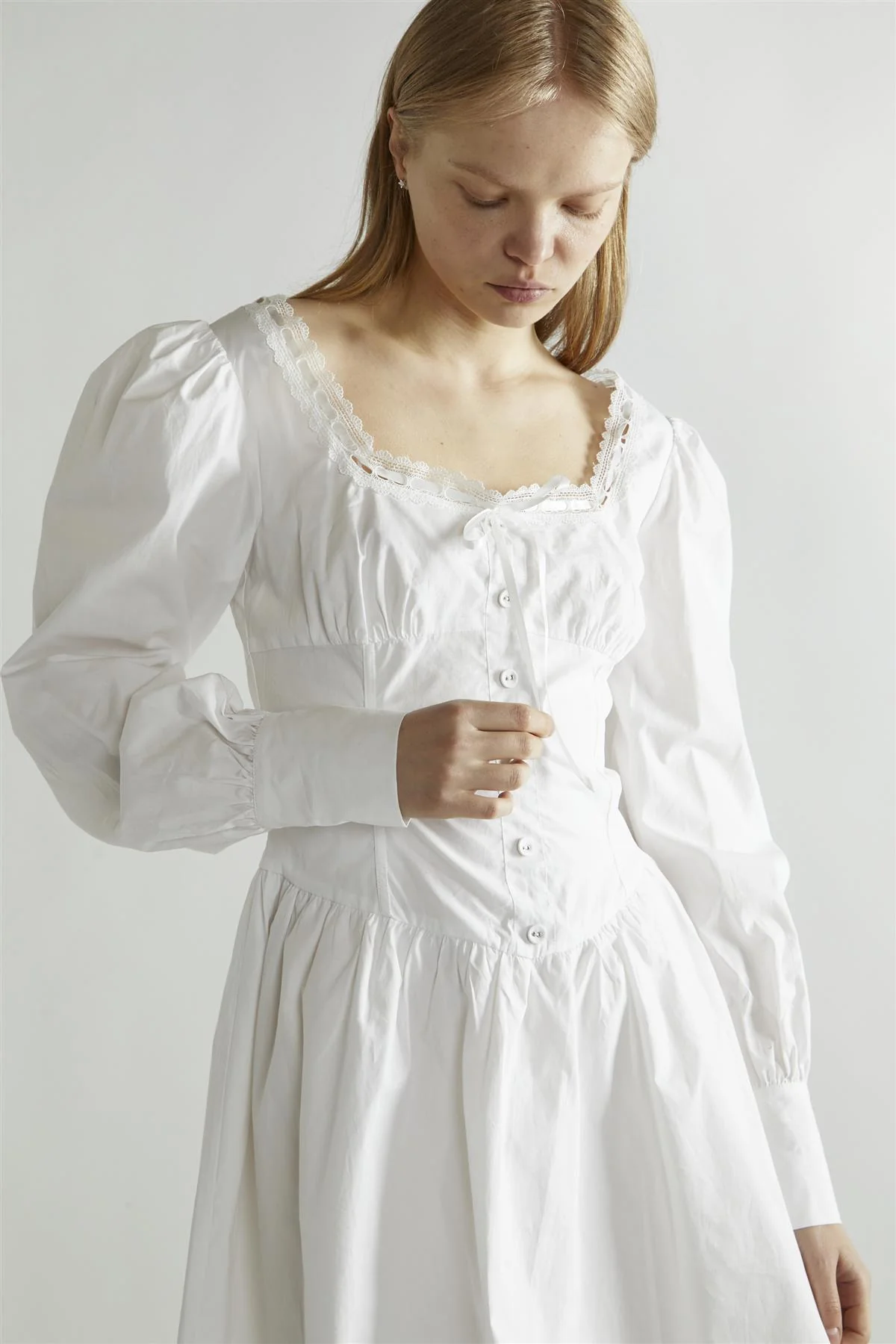 Off White Skater Mini-Dress - Image 4
