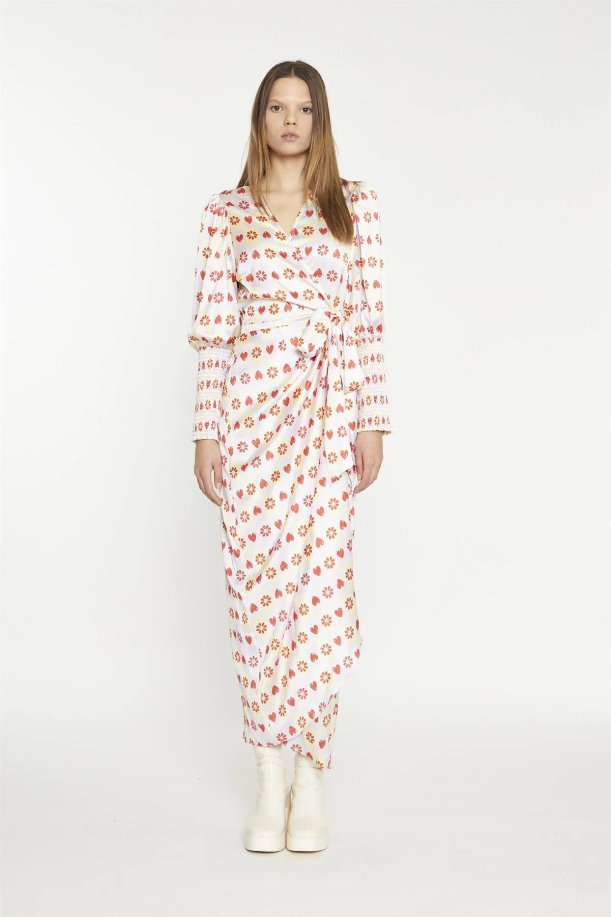 Pastel Tile-Print Wrap Maxi-Dress - Image 3