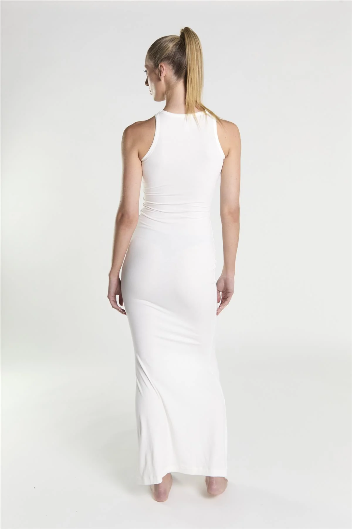 Racerback Maxi Dress - White - Image 2