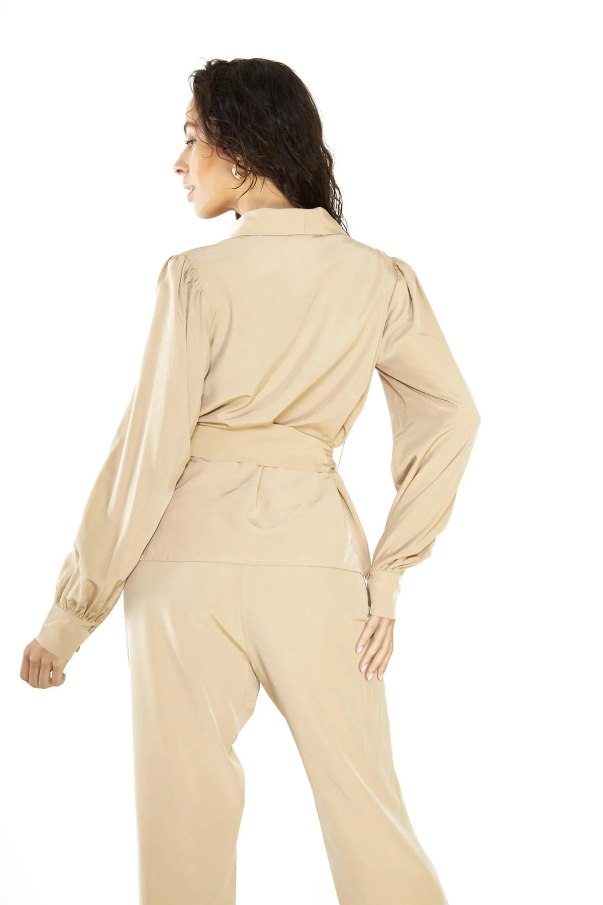 Rich Sand V-neck Tops - Image 2