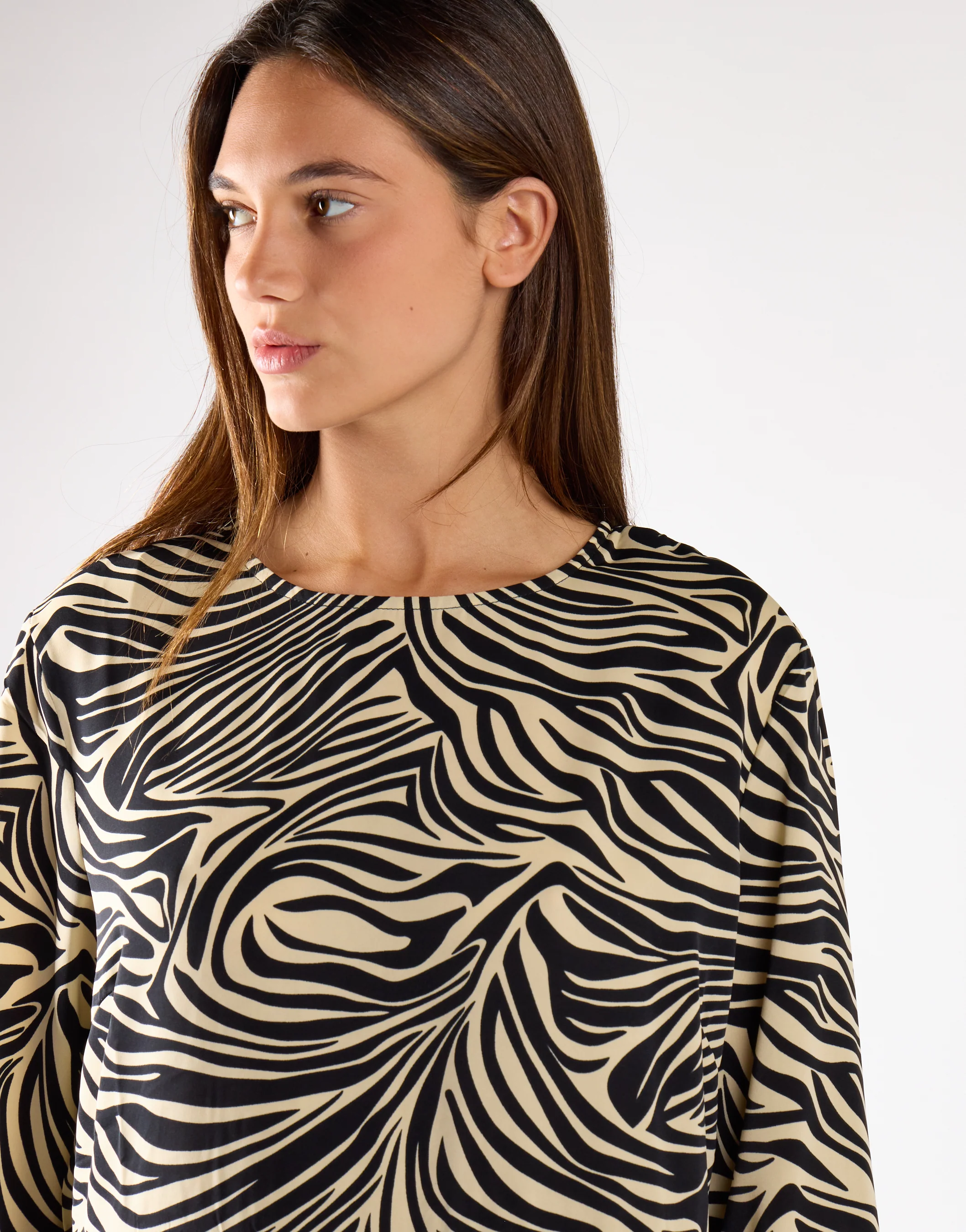 Stone Black Zebra 3/4 Sleeve Midi Dress - Image 4