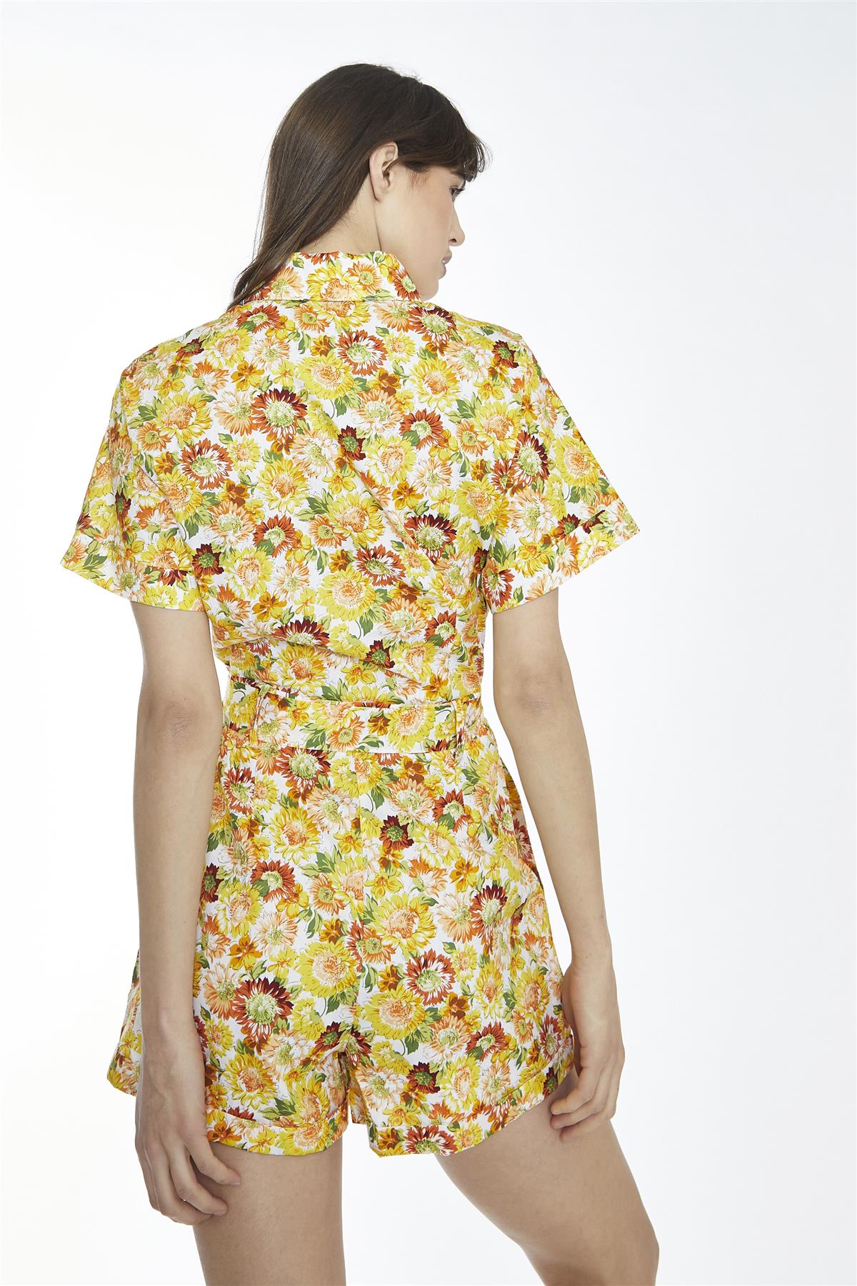 Sunflower Floral Belted Playsuit - Image 2
