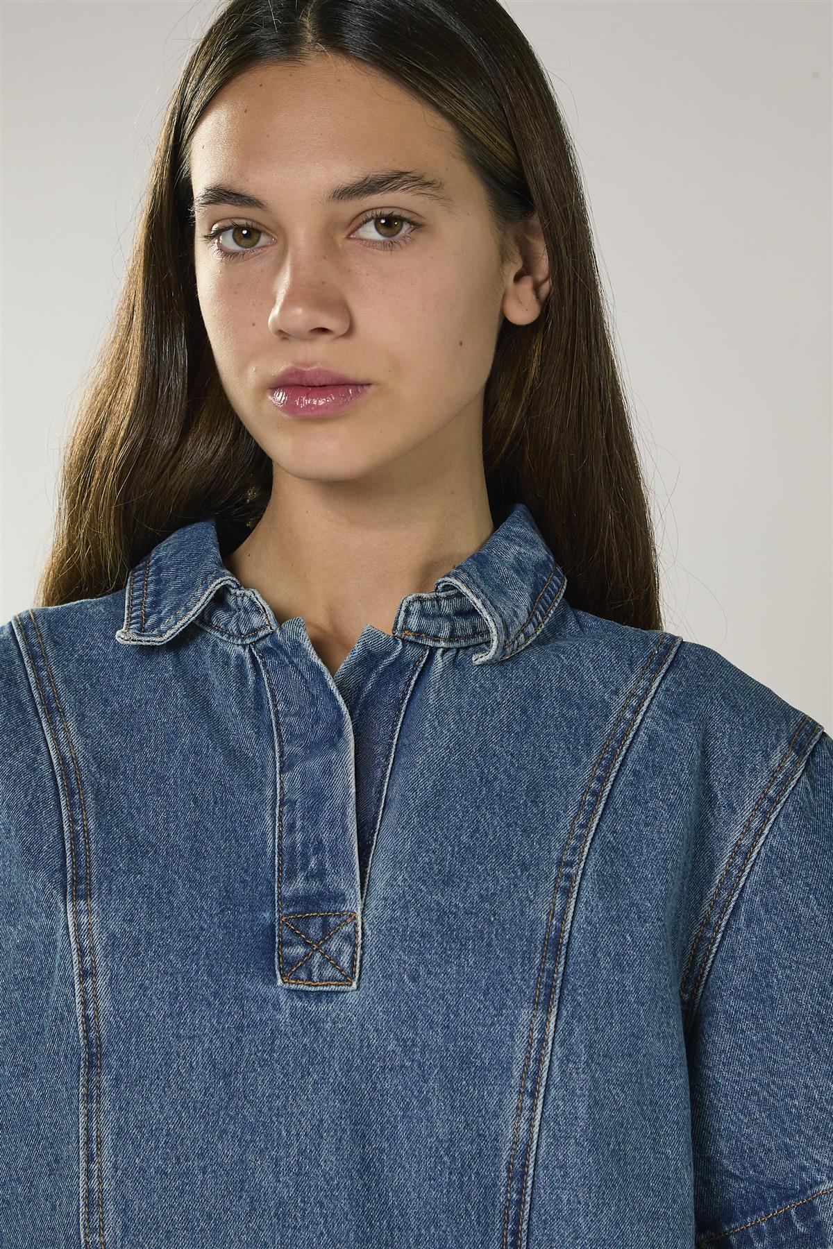 True Blue Denim Mini Dress - Image 2
