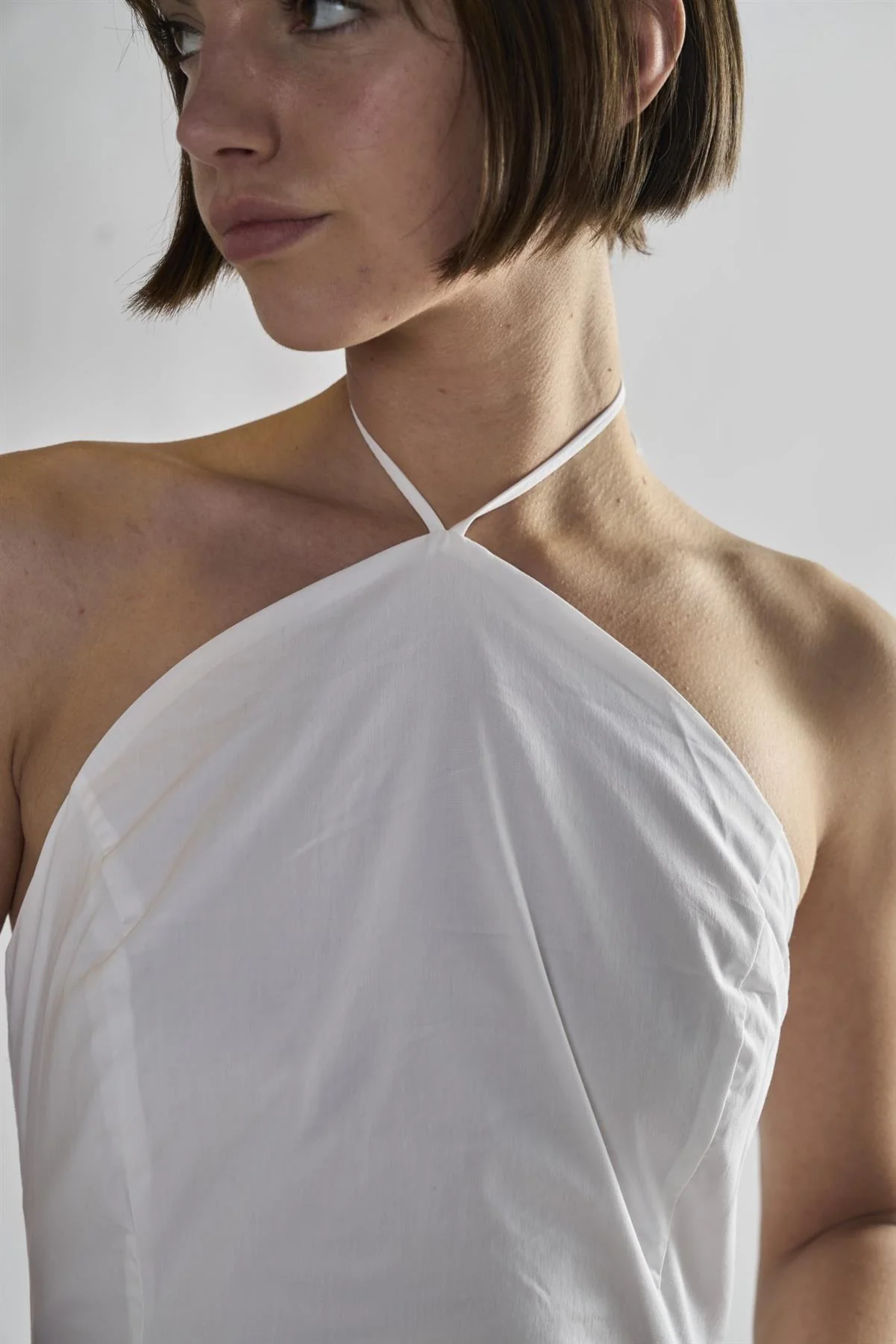 White Halter-Neck Midi-Dresses - Image 3