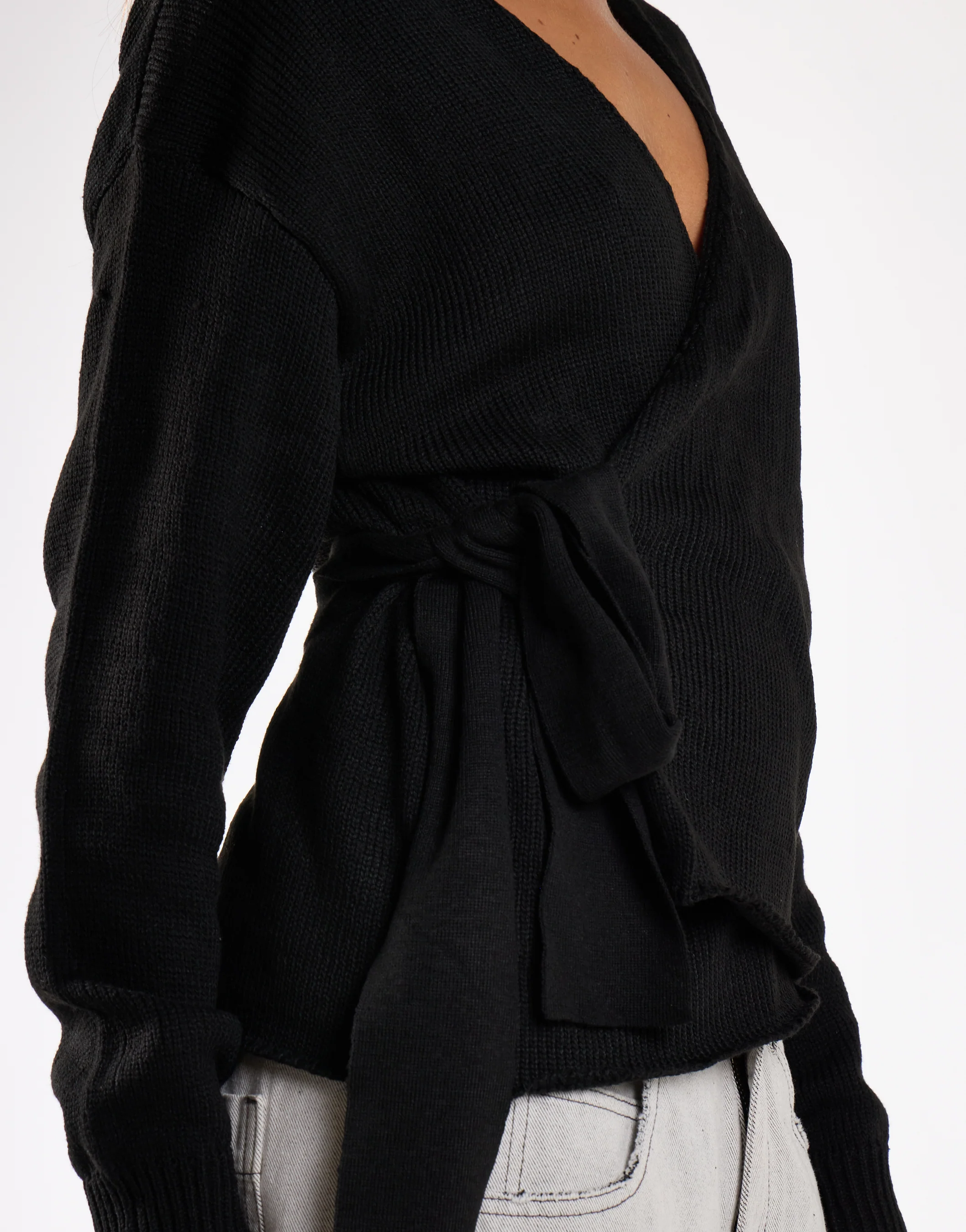 Wrap Cardigan - Black - Image 4